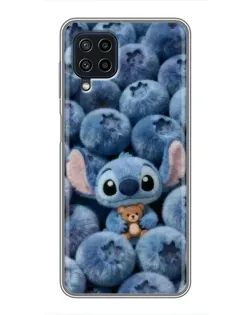 Чехол для Samsung Galaxy A22 с картинкой «Стич и голубика»