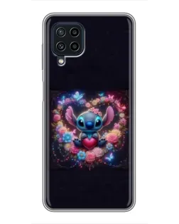 Чехол для Samsung Galaxy A22 с картинкой «Stitch в цветах»