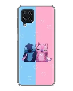 Чехол для Samsung Galaxy A22 с картинкой «Stitch и Angel Love»