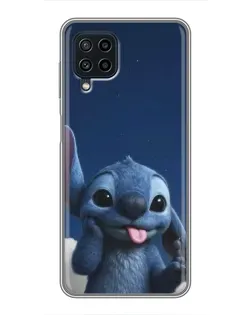 Чехол для Samsung Galaxy A22 с картинкой «Стич в облаках»