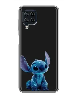 Чехол для Samsung Galaxy A22 с картинкой «Стич на черном»