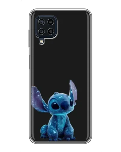 Чехол для Samsung Galaxy A22 с картинкой «Стич на черном»