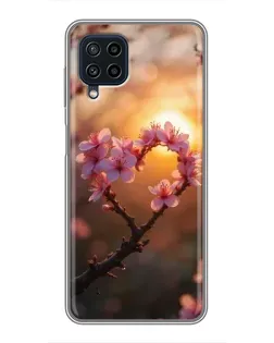 Чохол для Samsung Galaxy A22 з картинкою «Рожевий цвіт сердечко на тлі заходу» Чохол для Samsung Galaxy A22 з картинкою «Рожевий цвіт сердечко на тлі заходу»