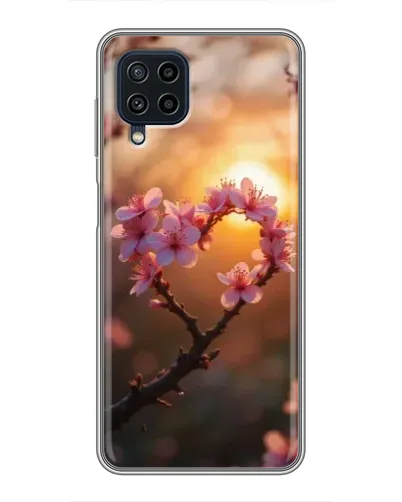 Чохол для Samsung Galaxy A22 з картинкою «Рожевий цвіт сердечко на тлі заходу» Чохол для Samsung Galaxy A22 з картинкою «Рожевий цвіт сердечко на тлі заходу»