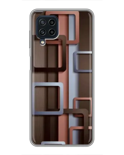 Чохол для Samsung Galaxy A22 з картинкою «Коричневі об'ємні квадрати»