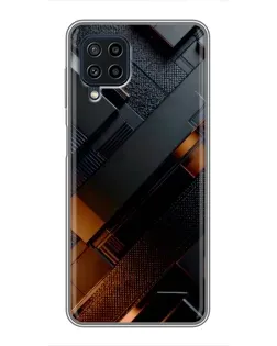Чохол для Samsung Galaxy A22 з картинкою «Чорні геометричні блоки»