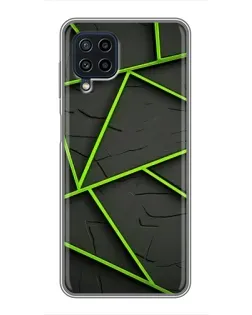 Чохол для Samsung Galaxy A22 з картинкою «Зелені геометричні лінії»