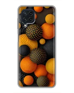 Чохол для Samsung Galaxy A22 з картинкою «Об'ємні помаранчеві сфери»
