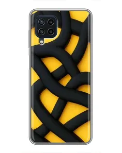 Чохол для Samsung Galaxy A22 з картинкою «Чорне жовте переплетення»