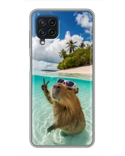 Чохол для Samsung Galaxy A22 з картинкою «Капібара на морі» Чохол для Samsung Galaxy A22 з картинкою «Капібара на морі»