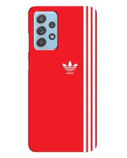 Чехол для Samsung Galaxy A23 с картинкой «Красный минимализм Adidas»