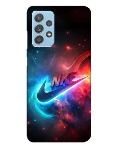 Чехол для Samsung Galaxy A23 с картинкой «Огненный логотип Nike»
