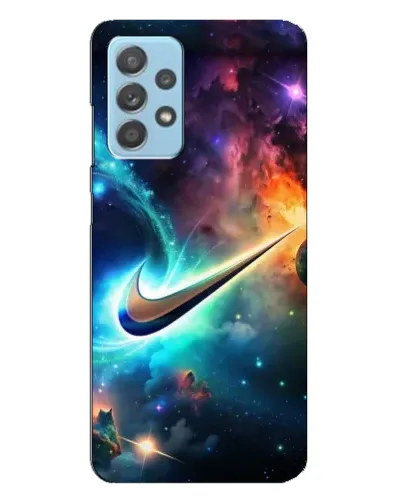 Чехол для Samsung Galaxy A23 с картинкой «Космический Nike Swoosh»