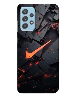 Чехол для Samsung Galaxy A23 с картинкой «Nike — эффект разломов»