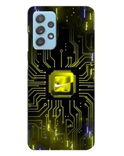 Чехол для Samsung Galaxy A23 с картинкой «Nike — золотая искра»