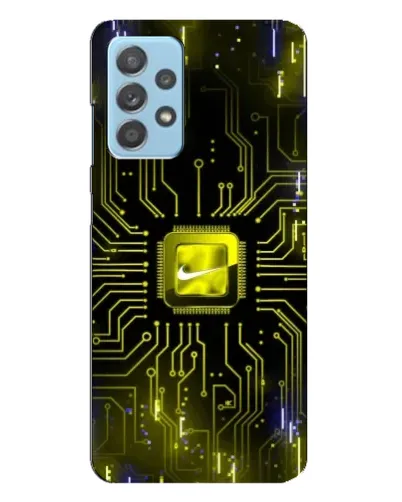 Чехол для Samsung Galaxy A23 с картинкой «Nike — золотая искра»