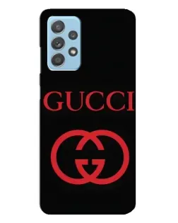 Чехол для Samsung Galaxy A23 с картинкой «Gucci — красный логотип»