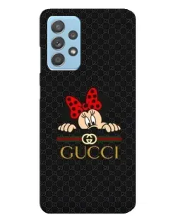 Чехол для Samsung Galaxy A23 с картинкой «Минни Маус Gucci — черный»