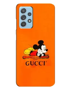 Чехол для Samsung Galaxy A23 с картинкой «Микки Маус Gucci — оранж»