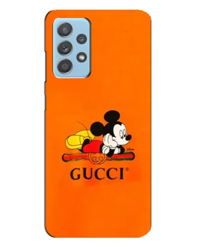 Чехол для Samsung Galaxy A23 с картинкой «Микки Маус Gucci — оранж»