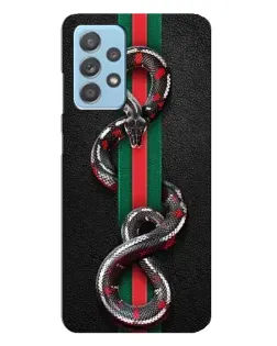 Чехол для Samsung Galaxy A23 с картинкой «Gucci — змея на полосе»