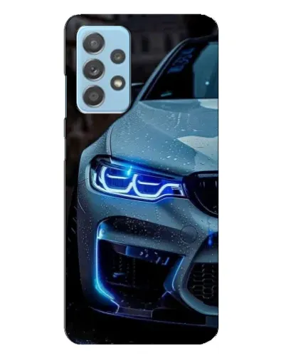 Чехол для Samsung Galaxy A23 с картинкой «Взгляд BMW с синими фарами»
