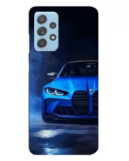 Чехол для Samsung Galaxy A23 с картинкой «Голубая BMW M4»