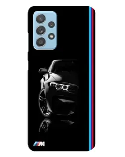 Чехол для Samsung Galaxy A23 с картинкой «Силуэт BMW в темноте»