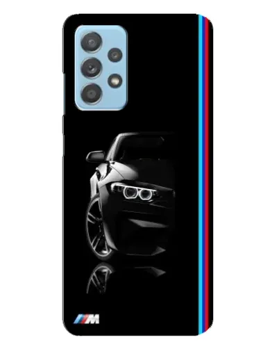Чехол для Samsung Galaxy A23 с картинкой «Силуэт BMW в темноте»