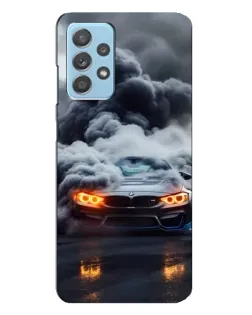 Чехол для Samsung Galaxy A23 с картинкой «BMW в дыму»