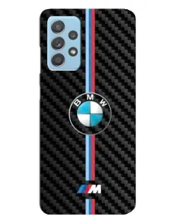Чехол для Samsung Galaxy A23 с картинкой «Эмблема BMW и карбон»