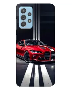 Чехол для Samsung Galaxy A23 с картинкой «Красная BMW на дороге»