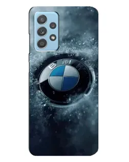 Чехол для Samsung Galaxy A23 с картинкой «Логотип BMW — лед»