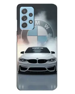 Чехол для Samsung Galaxy A23 с картинкой «BMW в белом дыму»