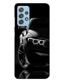 Чехол для Samsung Galaxy A23 с картинкой «Черная BMW — профиль»