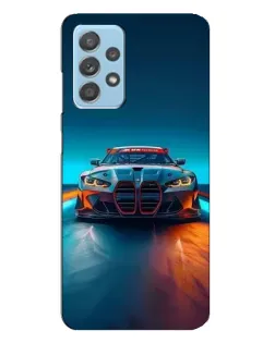 Чехол для Samsung Galaxy A23 с картинкой «BMW — огни неона»