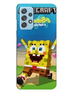 Чехол для Samsung Galaxy A23 с картинкой «Губка Боб Minecraft»