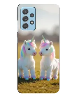 Чехол для Samsung Galaxy A23 с картинкой «Пара единорогов»