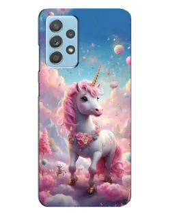 Чехол для Samsung Galaxy A23 с картинкой «Единорог среди облаков»