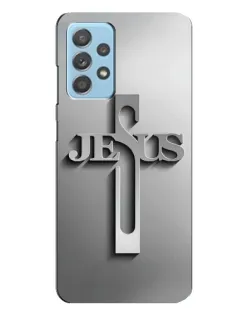 Чехол для Samsung Galaxy A23 с картинкой «Металлический крест Jesus»