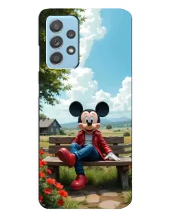 Чехол для Samsung Galaxy A23 с картинкой «Микки на скамейке»