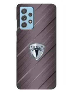Чехол для Samsung Galaxy A23 с картинкой «Металлическая текстура Tesla»