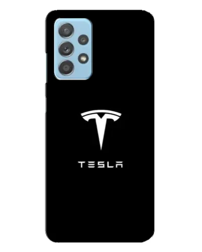 Чехол для Samsung Galaxy A23 с картинкой «Tesla White Logo»