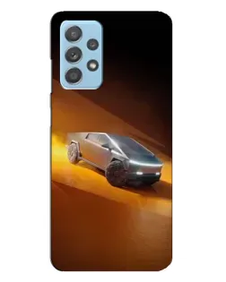 Чехол для Samsung Galaxy A23 с картинкой «Cybertruck в пустыне»