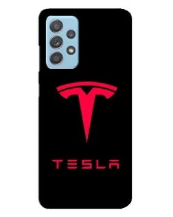 Чехол для Samsung Galaxy A23 с картинкой «Tesla Red Logo»
