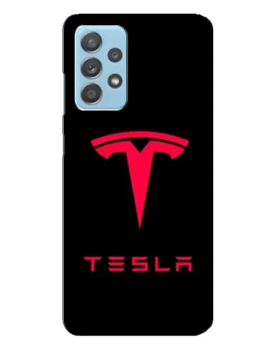 Чехол для Samsung Galaxy A23 с картинкой «Tesla Red Logo»