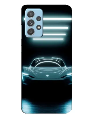 Чехол для Samsung Galaxy A23 с картинкой «Tesla в неоне»