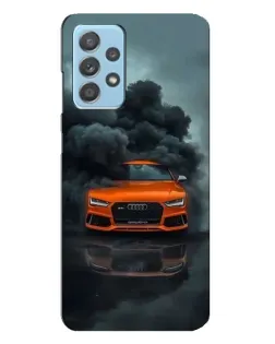 Чехол для Samsung Galaxy A23 с картинкой «Audi в облаках дыма»