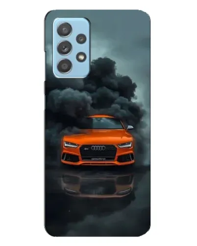 Чехол для Samsung Galaxy A23 с картинкой «Audi в облаках дыма»