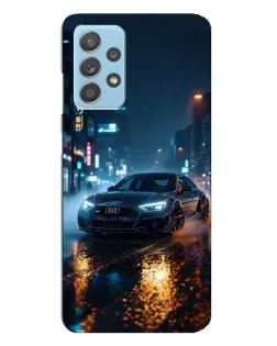 Чехол для Samsung Galaxy A23 с картинкой «Ночной город и Audi»